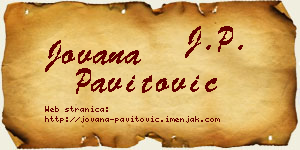 Jovana Pavitović vizit kartica